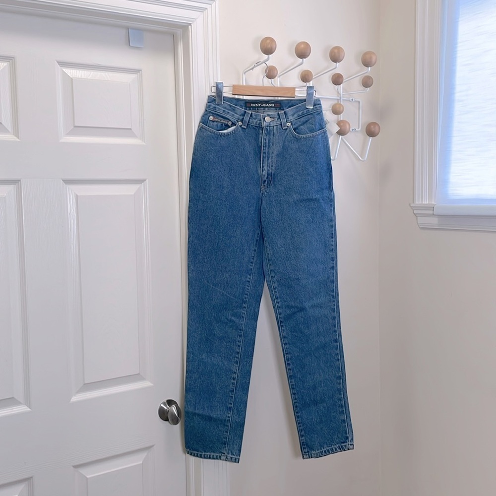 DKNY - NWT Vintage Y2K Highrise Straight Legged Denim Jeans - Blue - 4